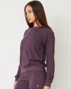 MONROW Original Fleece Vintage Raglan HEATHEREDGRAPE New